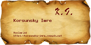 Korsunsky Imre névjegykártya