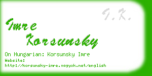 imre korsunsky business card